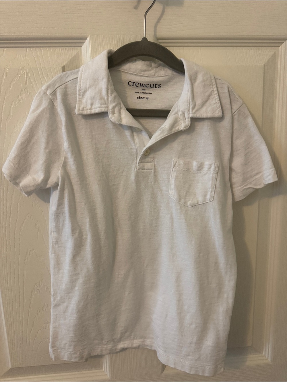 Crewcuts White Short Sleeve Polo Shirt with Chest Pocket